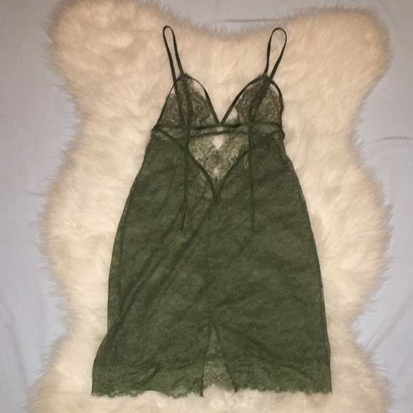 Victoria's Secret Other - Victoria’s Secret Olive Lace Slip Lingerie Size S